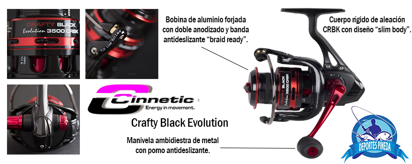 carrete cinnetic crafty black evolution
